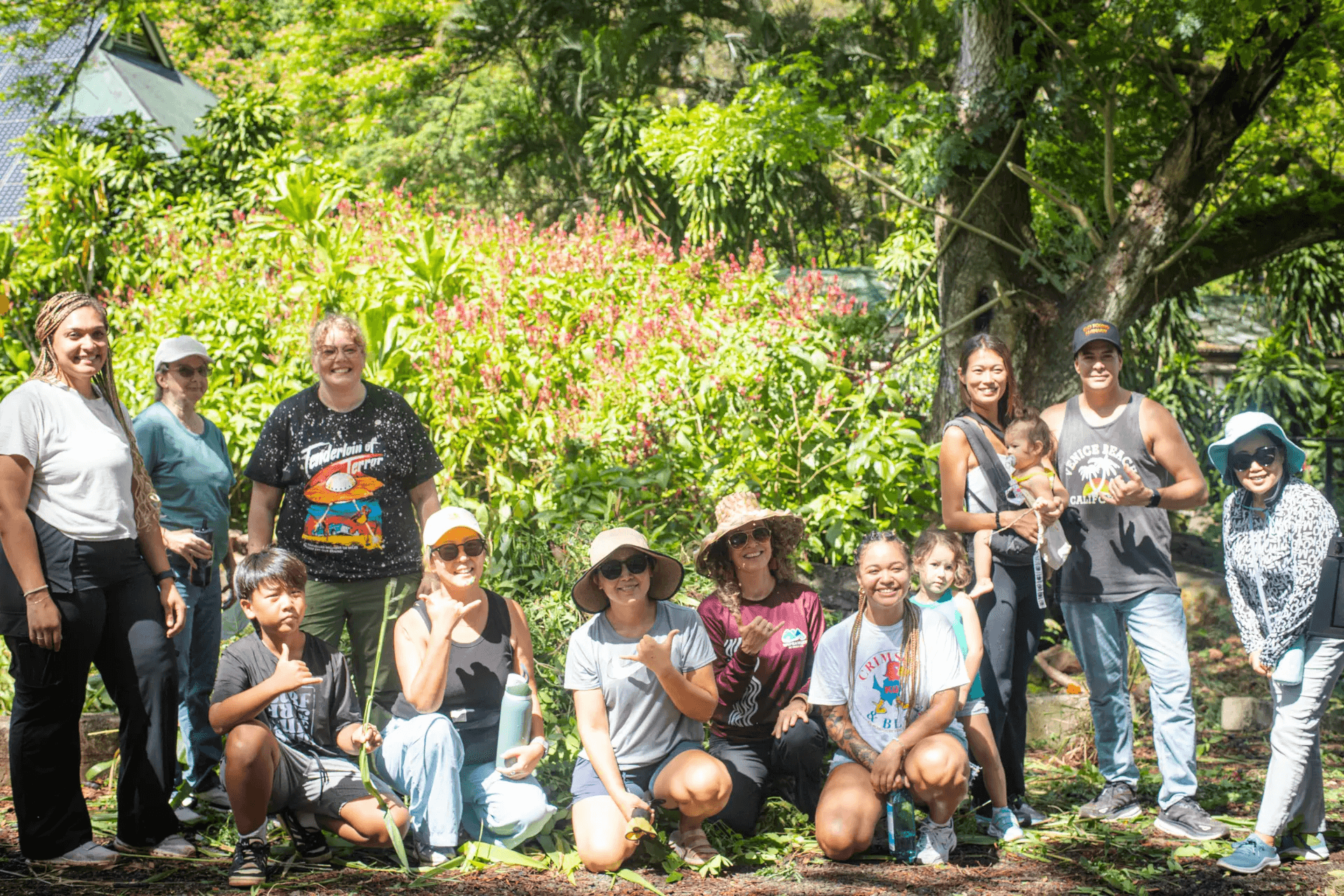 Volunteers gathering to start a community project