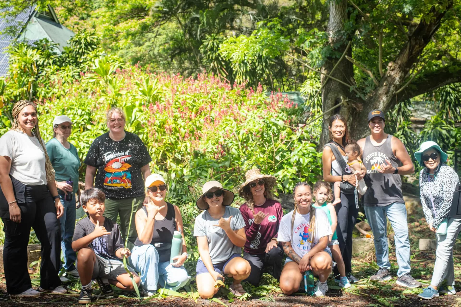 Volunteers gathering to start a community project