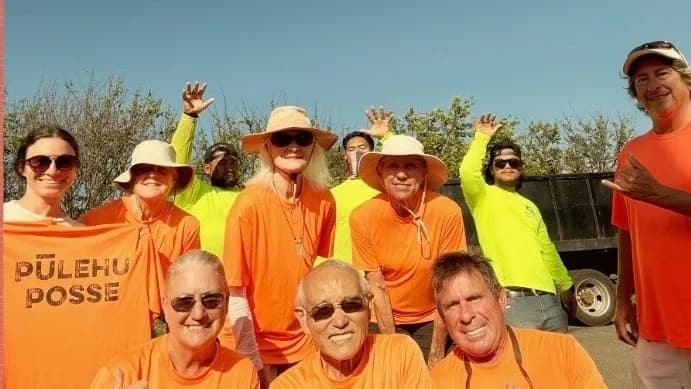 Volunteers doing environmental work outdoors