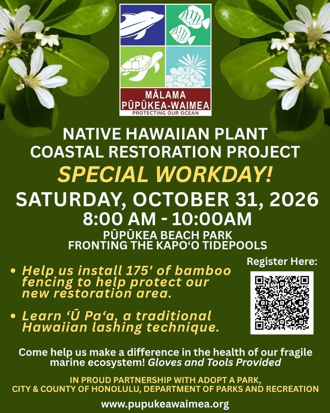 Native Hawaiian Plant Coastal Restoration Project Special Workday!